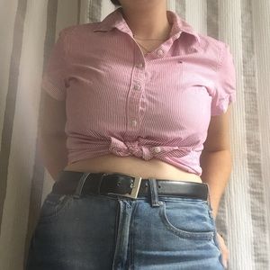 pinstripe short sleeve Tommy Hilfiger button up